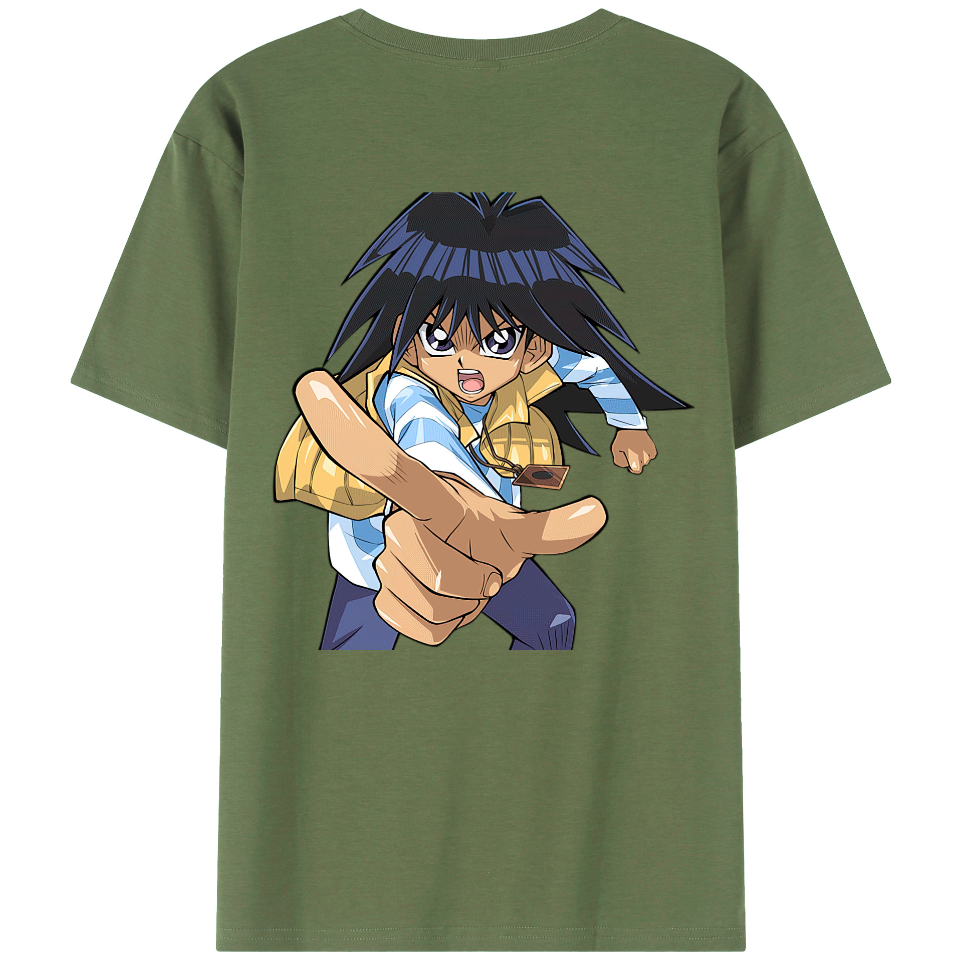 （画像用） 遊☆戯☆王 Yu-Gi-Oh! 綿100％ メンズ半袖Tシャツ（バックプリント） 通気性